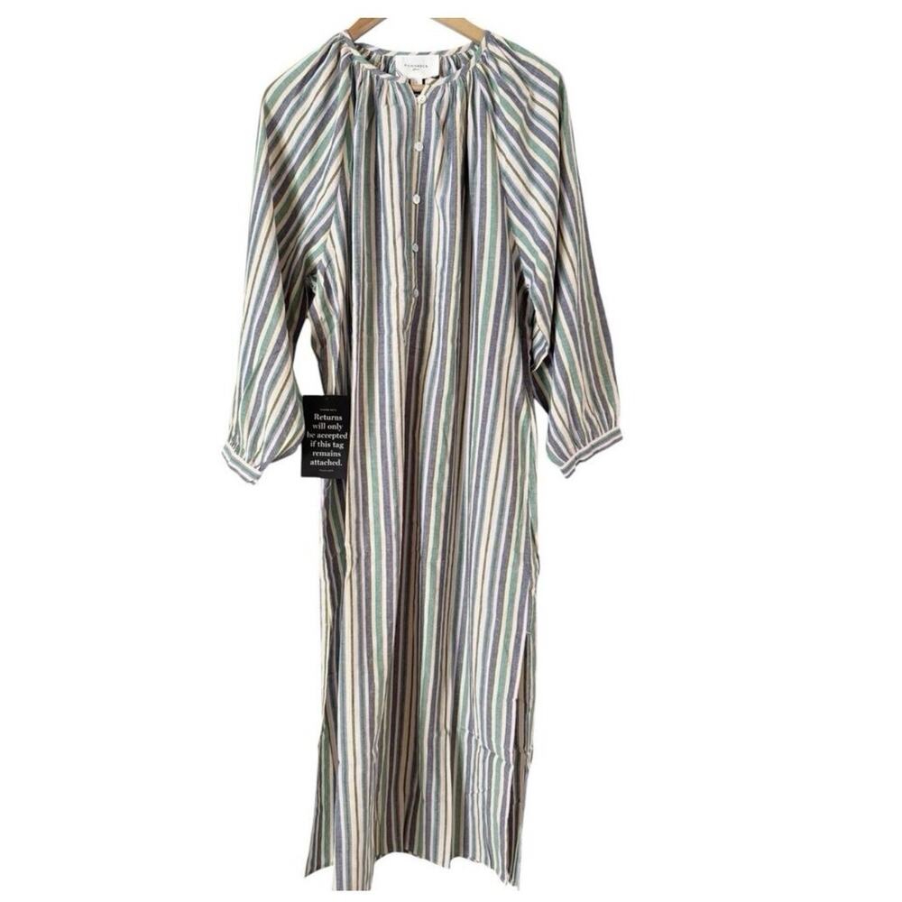NWT Tuckernuck POMANDER PLACE Heidi in Zephyr Stripe Maxi Shirt Dress M - Picture 2 of 3